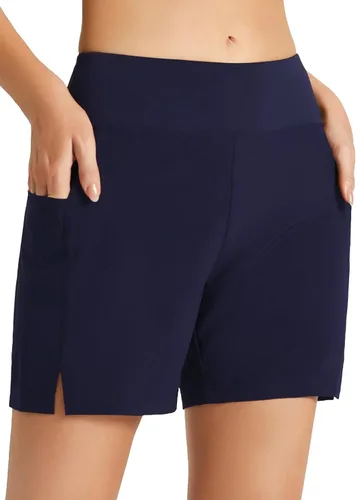 Vista 10 de baleaf Pantalones cortos de natación para mujer de 3''/5''/7'' de secado rápido, cintura alta, UPF 50+, parte inferior de traje de baño tipo bóxer