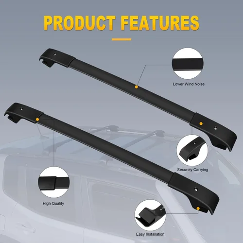 Vista 4 de OCPTY Barras transversales de techo para Jeep Cherokee 2014 2015 2016 2017 2018 2019 2020 2021 2022 barras de carga para bolsa de transporte
