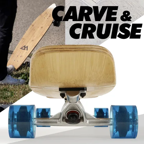Vista 6 de Magneto 44 inch Kicktail Cruiser Longboard Skateboard Bamboo and Hard Maple Deck Made for Adults, Teens, and Kids