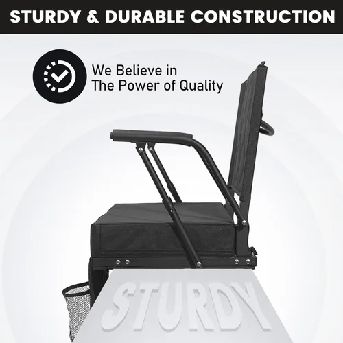 Vista 8 de Sheenive Asientos de estadio extra anchos para gradas (380 libras) – Suave y cómoda, silla grande y alta con soporte para la espalda, 2 piezas