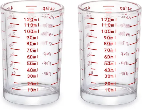 Vista 8 de DS. DISTINCTIVE STYLE Taza medidora de 2 piezas de vaso de chupito con 4 tipos de escala de medición para pequeñas cantidades líquidas