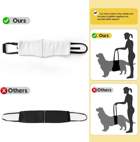 Vista 7 de Cabestrillo para Patas Traseras de Perro, Arnés de Elevación para Perros, Cabestrillo de Cinta Mágica para Perros Grandes con Soporte para Patas