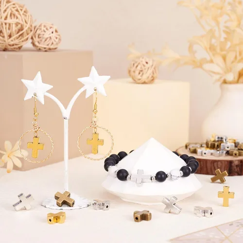 Vista 33 de Craftdady - Cuentas pequeñas de cruz de metal