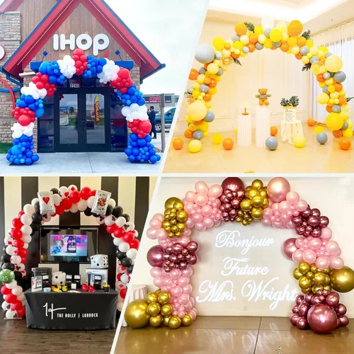 Vista 7 de TEKXYZ Kit de soporte para arco de globos, marco de arco de globos ajustable de 10 pies de ancho y 7.5 pies de alto, ideal para decoraciones