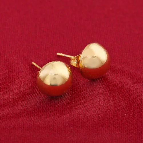 Vista 4 de Media bola Stud arete para las mujeres ronda 6mm 8mm 10mm 3par Set), varios tamaños