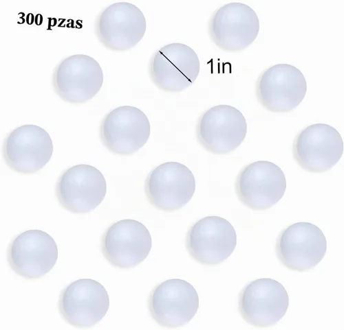 Vista 2 de LOMIMOS 300 bolas de espuma blanca de 1 pulgada, mini bolas blancas para manualidades y proyectos escolares, suministros de fabricación