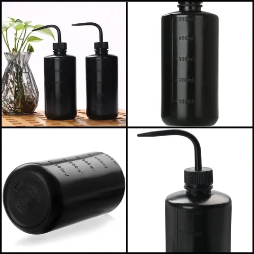 Vista 64 de 2 botellas de lavado de tatuajes de 8.5 fl oz Botella de agua de 8 oz para riego de suculentas y limpieza médica, negro y azul