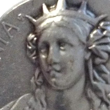 Vista 2 de Medalla de plata Santa Bárbara - Patrona de los bomberos - Hecho en Italia, Latón