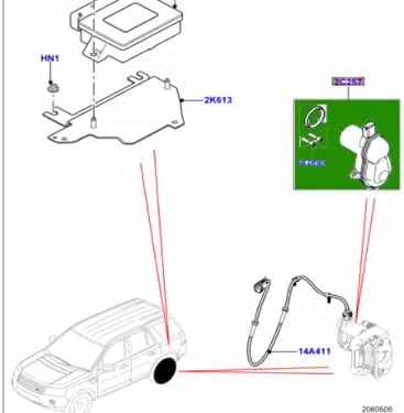 Vista 2 de ACTUADOR DE FRENO DE ESTACIONAMIENTO LR2 RANGE ROVER EVOQUE LR027141