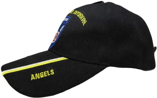 Vista 4 de Fitted Hats for Men Baseball Cap - Adjustable Baseball Caps for Men US Army 11th Airborne Division Angels Black Shadow Embroidered 576