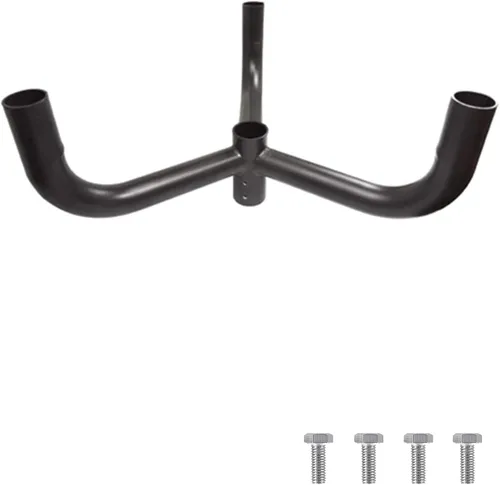 Vista 13 de Adaptador de espiga horizontal cuadrado de 180 grados con 2 brazos para poste cuadrado de 4 pulgadas, soporte de montaje horizontal más alto