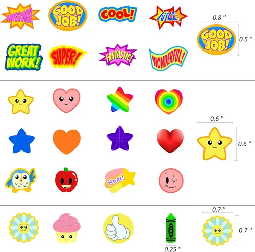 Vista 6 de Youngever 5800 calcomanías para profesores para niños, paquete variado de calcomanías de recompensa, calcomanías de incentivo para suministros