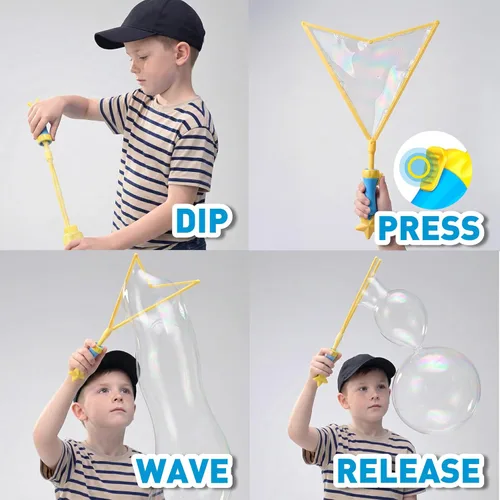 Vista 7 de Uncle Bubble Espada gigante de burbujas de 19 pulgadas con funda – Fórmula profesional brillante para burbujas de larga duración – Juguetes