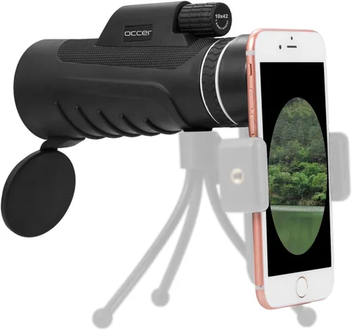 Vista 4 de Occer Telescopio monocular de alta potencia 10X42 HD de doble enfoque, monocular compacto con lente de zoom multicapa Bak4, visión nocturna baja
