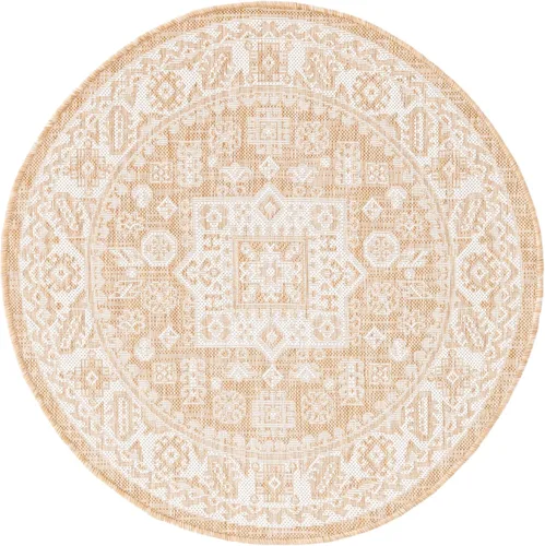 Vista 197 de Unique Loom Outdoor Aztec Collection Alfombra de área, Chalca (7 pies 10 pulgadas, cuadrada, azul/marfil)