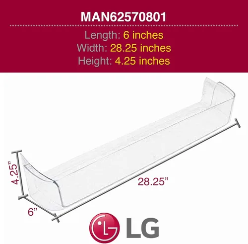 Vista 3 de LG MAN62570801 Contenedor de estante de puerta original OEM para refrigeradores LG