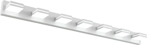 Vista 49 de SineRise Moderna lámpara LED para tocador de baño (2 luces, 15.5 pulgadas, regulable), madera marrón, pintada de acrílico, moderna lámpara de pared