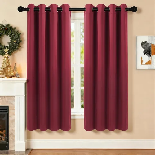 Vista 83 de Cortinas de oscurecimiento de habitación de 45 pulgadas de largo para dormitorio y sala de estar, cortinas térmicas aislantes con ojales