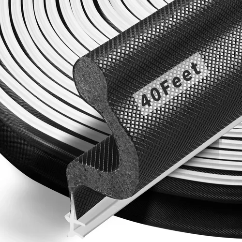 Vista 15 de Tira de sellado de puerta de alcance de 26 pies de largo, burlete de repuesto en forma de V para aislamiento de marco de puerta, fácil de cortar a