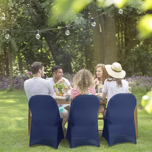 Vista 7 de Babenest - Fundas plegables para sillas de licra, 10 unidades, universales, elásticas, lavables, ajustadas, para bodas, vacaciones, banquetes