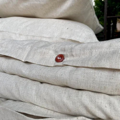 Vista 5 de Hemp Duvet Cover with Ruffles 1pc - only Duvet Cover (US Double 80x80")