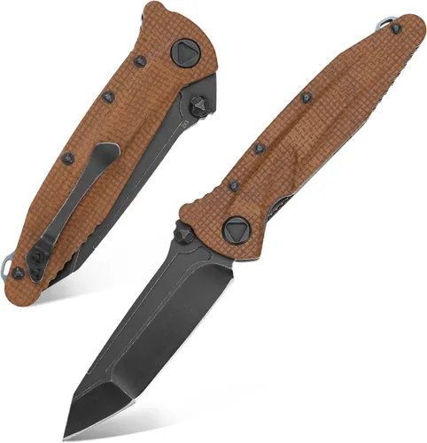 Vista 10 de Eafengrow EF55 Cuchillo de Bolsillo Plegable Mango G10 Hoja de Acero D2 Navaja Herramienta EDC Cuchillo para Trabajo Camping con Clip (Negro)