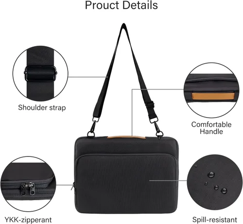 Vista 10 de NIMOSA Bolsa para portátil de 15,6 pulgadas, funda resistente al agua para portátil