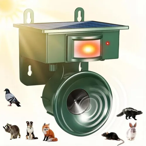 2026 New Solar Ultrasonic Bird Repellent Outdoor,Woodpecker Deterrent for House,Bird Deterrents for Outside Pigeon Sparrow Repeller Scare Devices