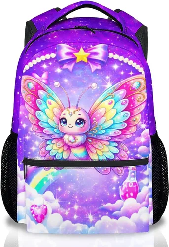 Mochila escolar para niñas y niños pequeños, mochila escolar de gran capacidad de 17 pulgadas para estudiantes de jardín de infantes, Colorido, 17