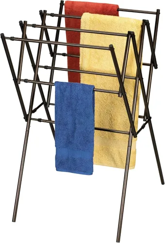 Vista 6 de Household Essentials 5175 Estante de secado de ropa plegable de metal expandible, bronce antiguo, almacenamiento