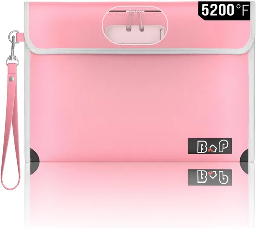 Vista 12 de Bolsa de seguridad para documentos con candado (5200℉), soporte para documentos de viaje de 15 x 11 pulgadas, bolsa ignífuga con cremallera