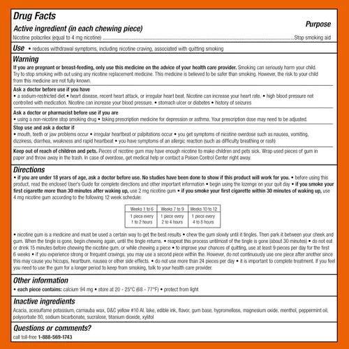 Vista 11 de Nicorette 4 mg de goma de mascar de nicotina para ayudar a dejar de fumar - Fruit Chill con sabor a ayuda para dejar de fumar, 100