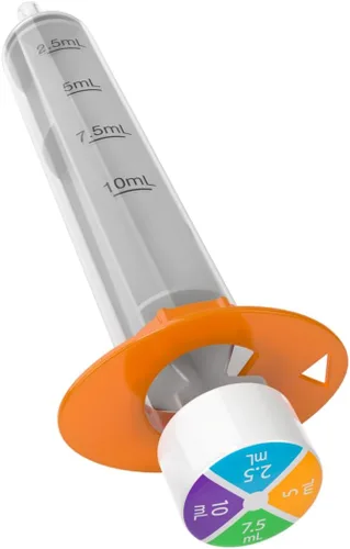 EZY DOSE Jeringa oral y dispensador para niños, diseño fácil para medicina líquida, Tylenol, Motrin, fácil de administrar, dosificación precisa, 0.3