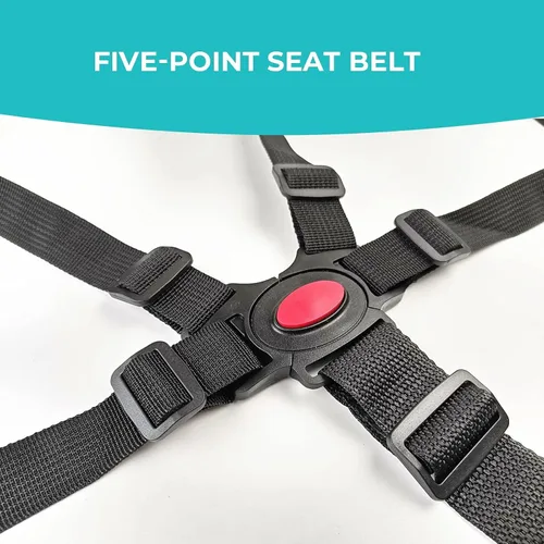 Vista 2 de Cinturón de seguridad ajustable para bebé, arnés de seguridad de 5 puntos, cinturón de seguridad ajustable para silla alta y silla de paseo