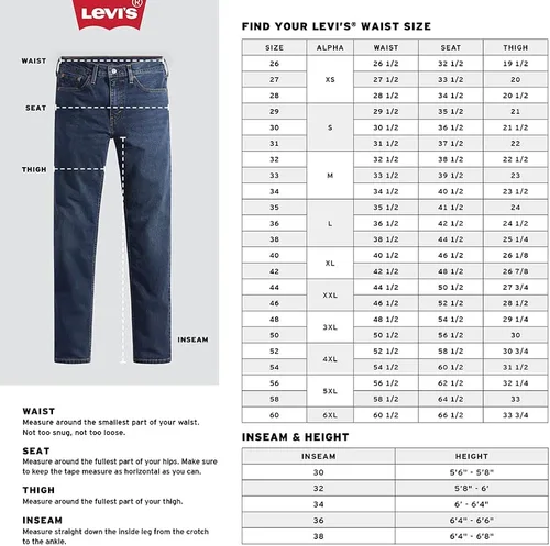 Vista 4 de Levis 505 Fit pantalones de mezclilla para hombre regular y grande y alto