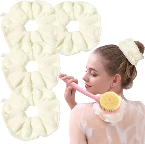 Vista 10 de Ivyu Toalla de microfibra para secar el cabello, banda elástica grande de fibra para rizar el cabello para la ducha, productos para el cabello