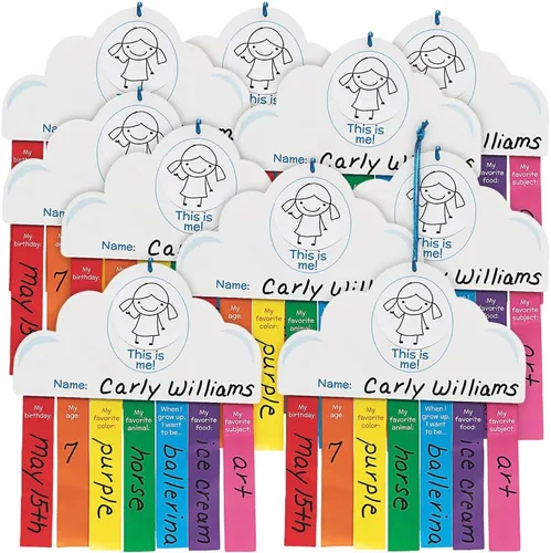 Fun Express All About Me - Kit de manualidades de arco iris, 12 piezas, multicolor
