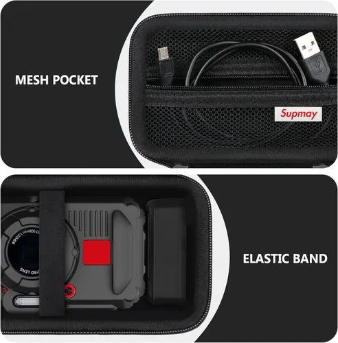 Vista 5 de Funda de transporte compatible con KODAK PIXPRO WPZ2, resistente al agua, a prueba de golpes, a prueba de polvo, WiFi, funda de viaje con bolsillo
