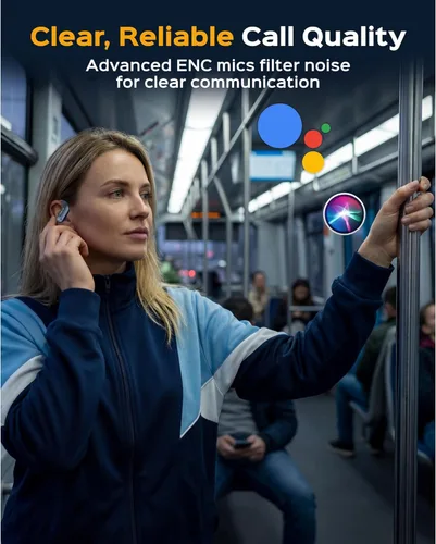 Vista 9 de TREBLAB X3 Pro - Ganchos para los oídos ultra cómodos, sonido puro HD, graves intensos, batería de 145 horas, auriculares Bluetooth impermeables