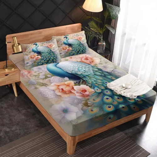 Vista 14 de Juego de sábanas abstractas tamaño individual, sábanas de microfibra suave, bolsillo profundo, sábanas y fundas de almohada estampadas sin arrugas