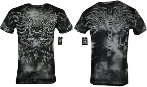 Vista 4 de Xtreme Couture por Affliction Camiseta Hombre Iron Bones Skulls Biker MMA Gym S-4X$40