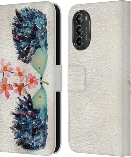 Vista 18 de Head Case Designs Officially Licensed Wyanne Blue Watercolour Bear Animals 2 Leather Book Wallet Case Cover Compatible with Motorola Moto G82 5G