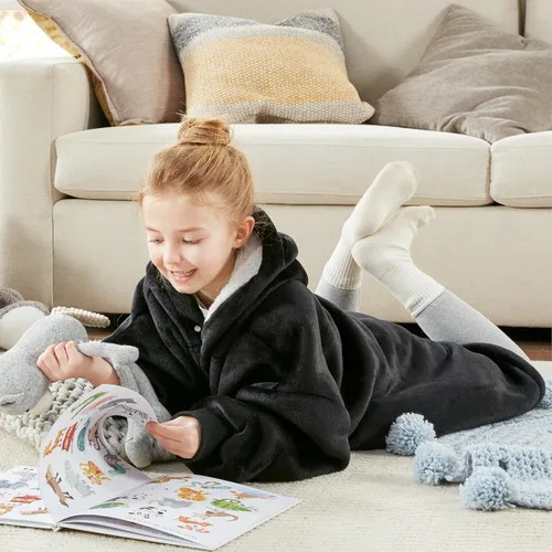 Vista 5 de Degrees of Comfort Hoodie Wearable Blanket Grey / Adult