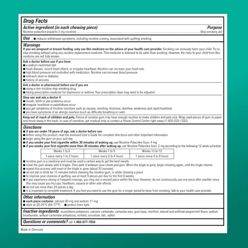 Vista 5 de Yaxa Basic Care - Goma de nicotina Polacrilex sin recubrimiento de 2 mg (nicotina), sabor a menta, ayuda para dejar de fumar, 220