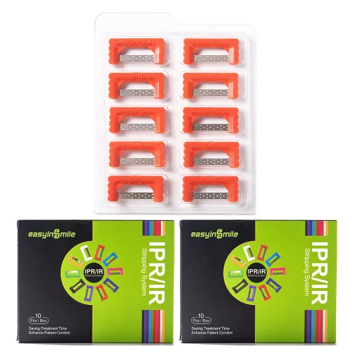 Vista 10 de SNAWOP Tiras de pulido dental, 2 paquetes de reducción interproximal de ortodoncia, sistema IPR/IR Kit de esmalte de dientes de uso de una sola mano