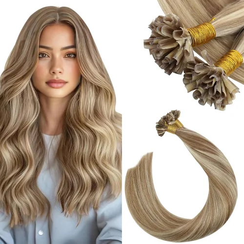 Vista 78 de Ugeat - Extensiones de cabello humano con microanillo, 14 pulgadas, extensiones de cabello Remy con microcuentas de 1 gm/hebra, 50 gms, extensiones