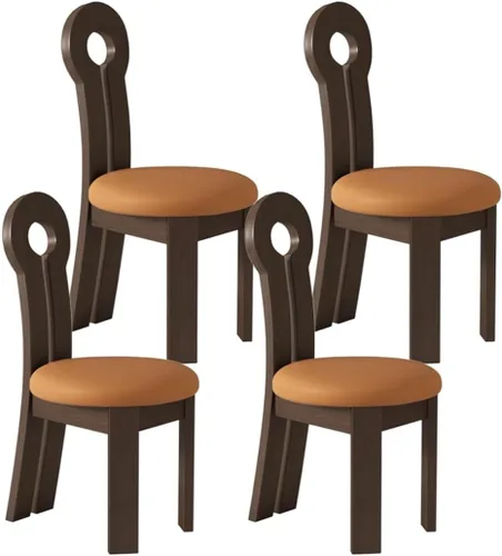 Vista 68 de YVYKFZD Dining Chairs Set, Solid Wood Dining Room Chair, Upholstered Kitchen Chairs, Unique Key-Shaped Living Room Chair, for Offices Bedroom Study