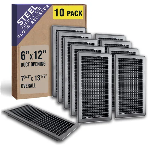 Vista 24 de Se ajusta a aperturas de conducto de 2x10 y 10x2 Registro de piso con diseño de rejilla de Handua Diseño resistente y transitable