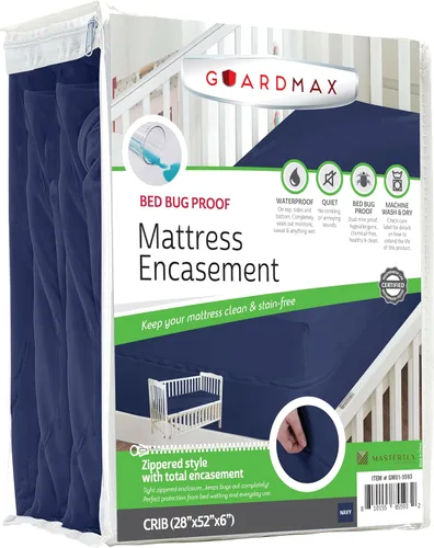 Vista 13 de Guardmax Funda de colchón de punto con cremallera, tamaño Queen, impermeable y a prueba de chinches, ropa de cama cómoda, suave y silenciosa