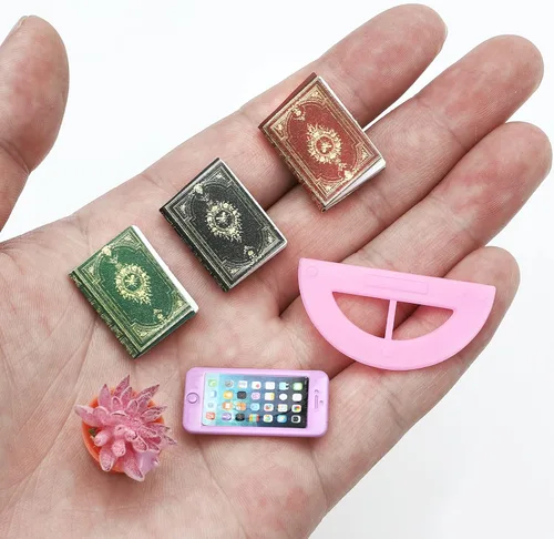 Vista 3 de ONEST 50 piezas Mini Casa Escolar Suministros Mini Escolares Accesorios Escolares Casa Miniatura Casa Casa Miniatura Modelo DIY Accesorios